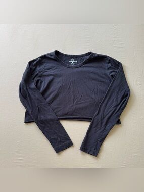 Real Essentials Boxy Cropped Long Sleeve Tee